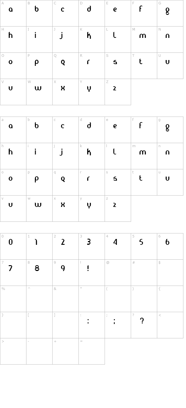 Hurray character map