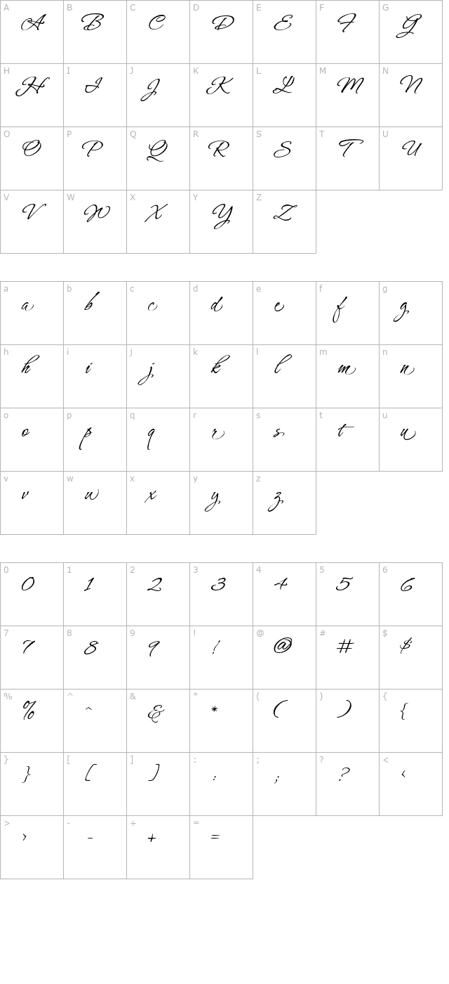 Hurricane Swash character map