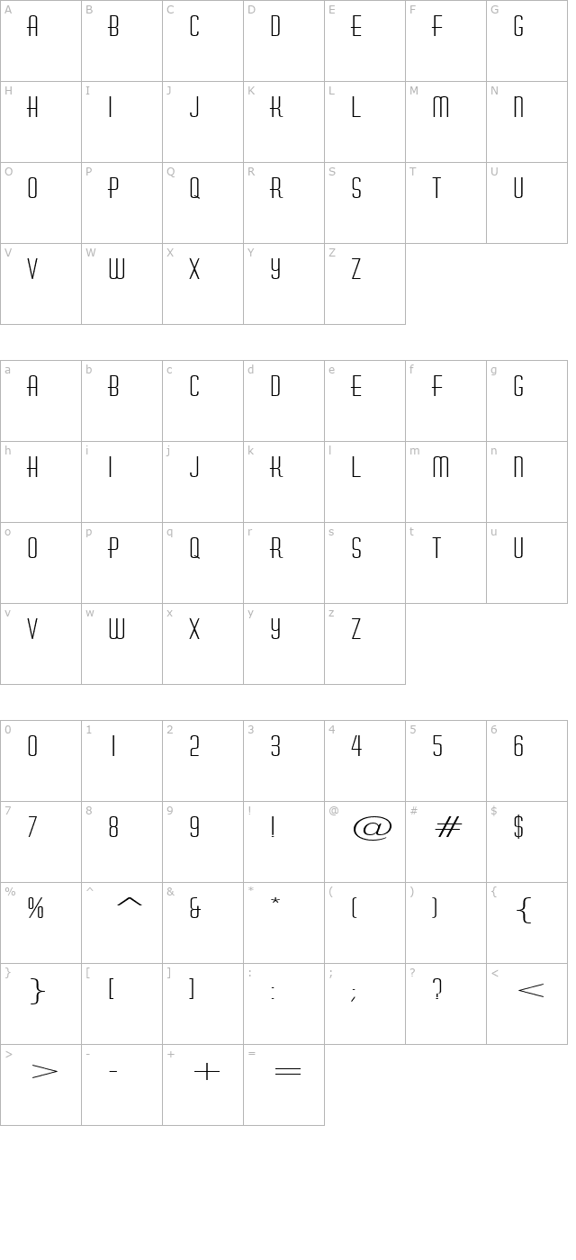 hustle-extended-normal character map