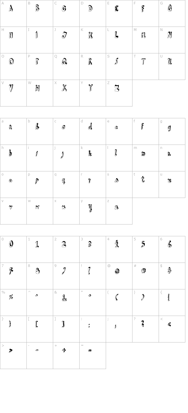 HVD Steinzeit character map