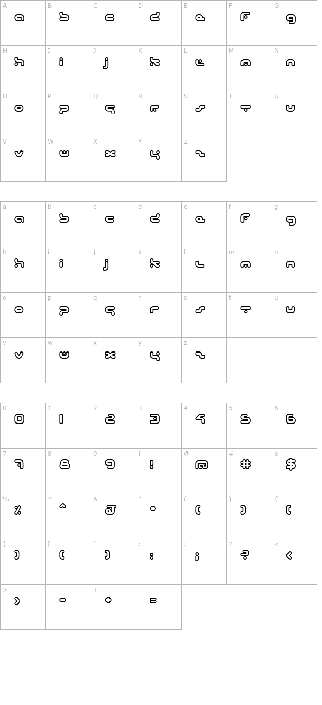 hybrid Outline character map