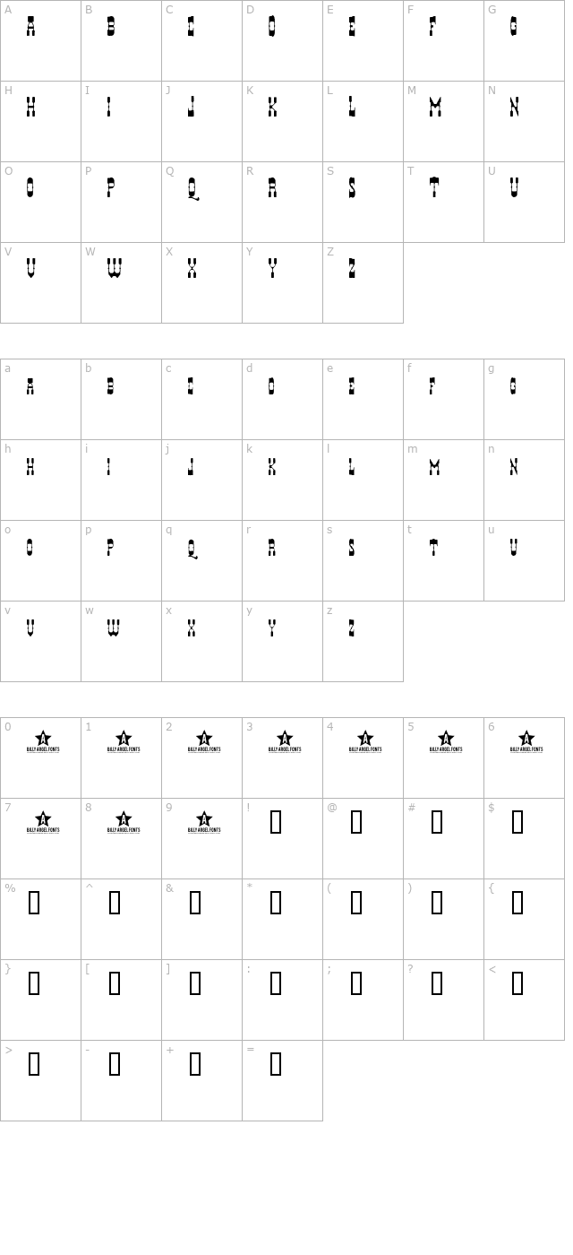 hyerba character map