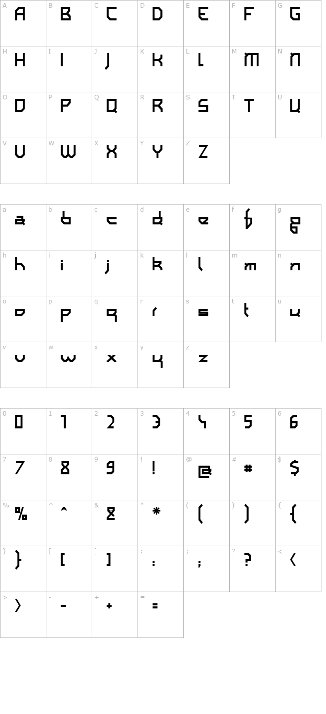 i-am-simplified-bold character map