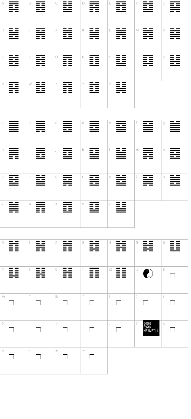 i-ching character map