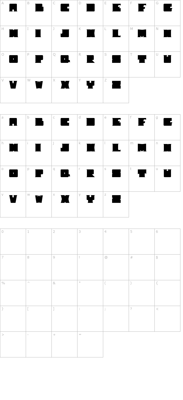 I Shot The Serif character map