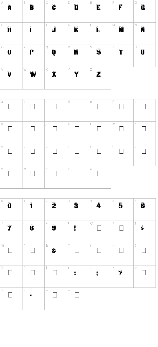 Ice Display Caps SSi character map