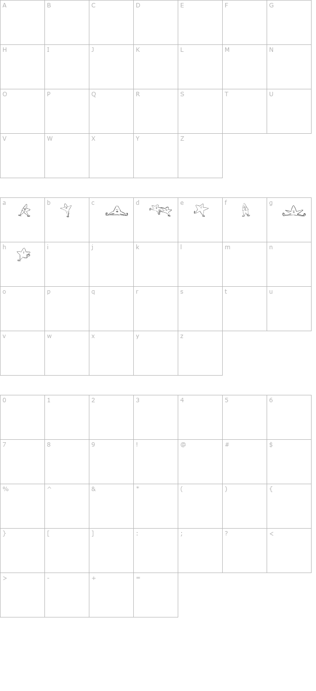 ice-stars-ii character map