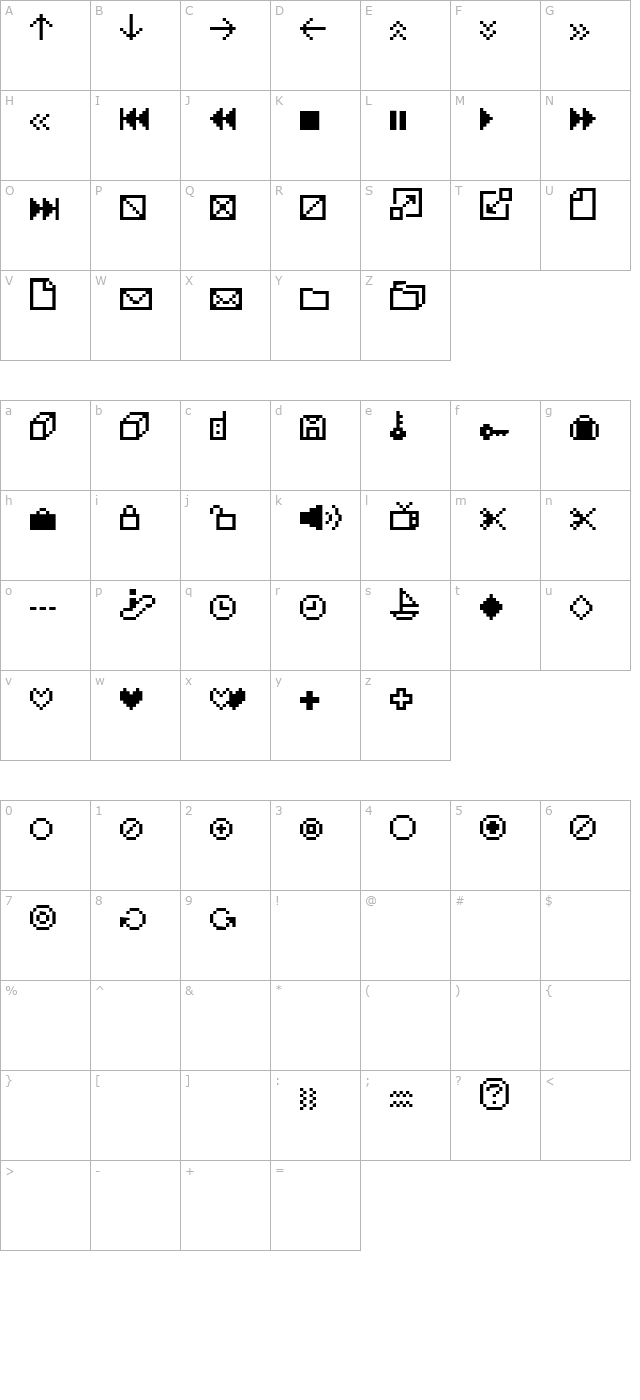 IconBitOne character map