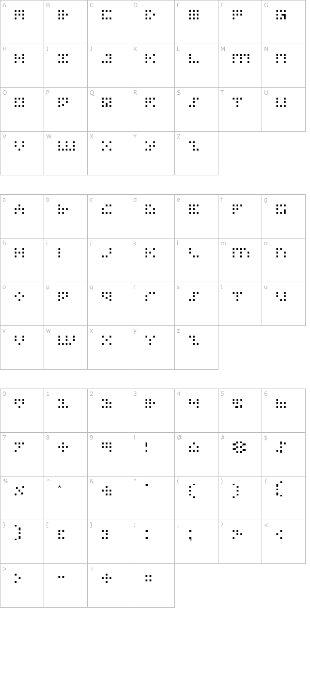 Iconian Light character map