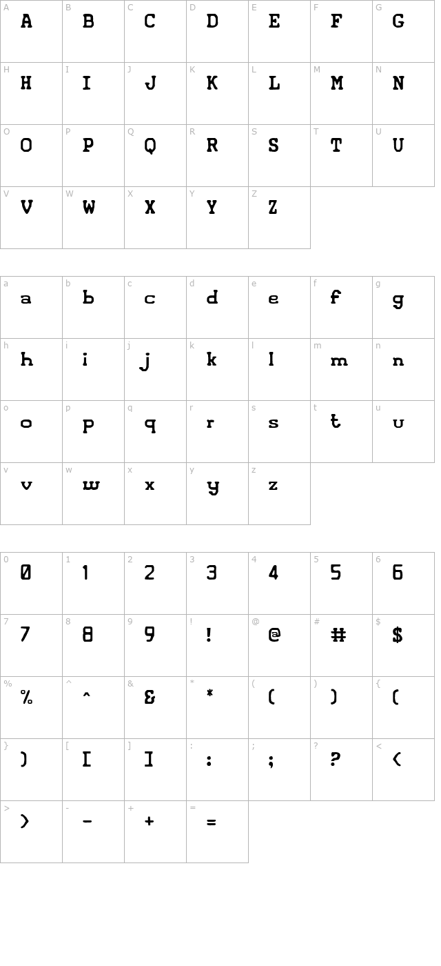 iconified character map