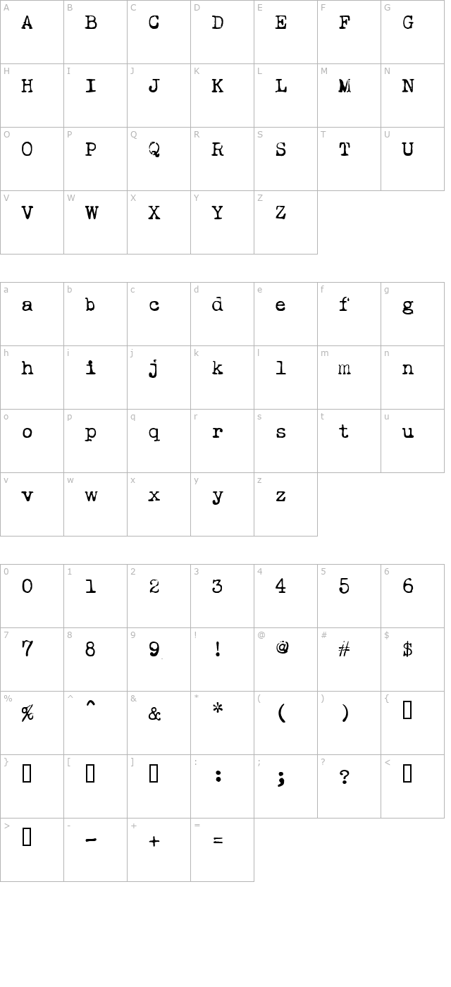 ieicester-text character map