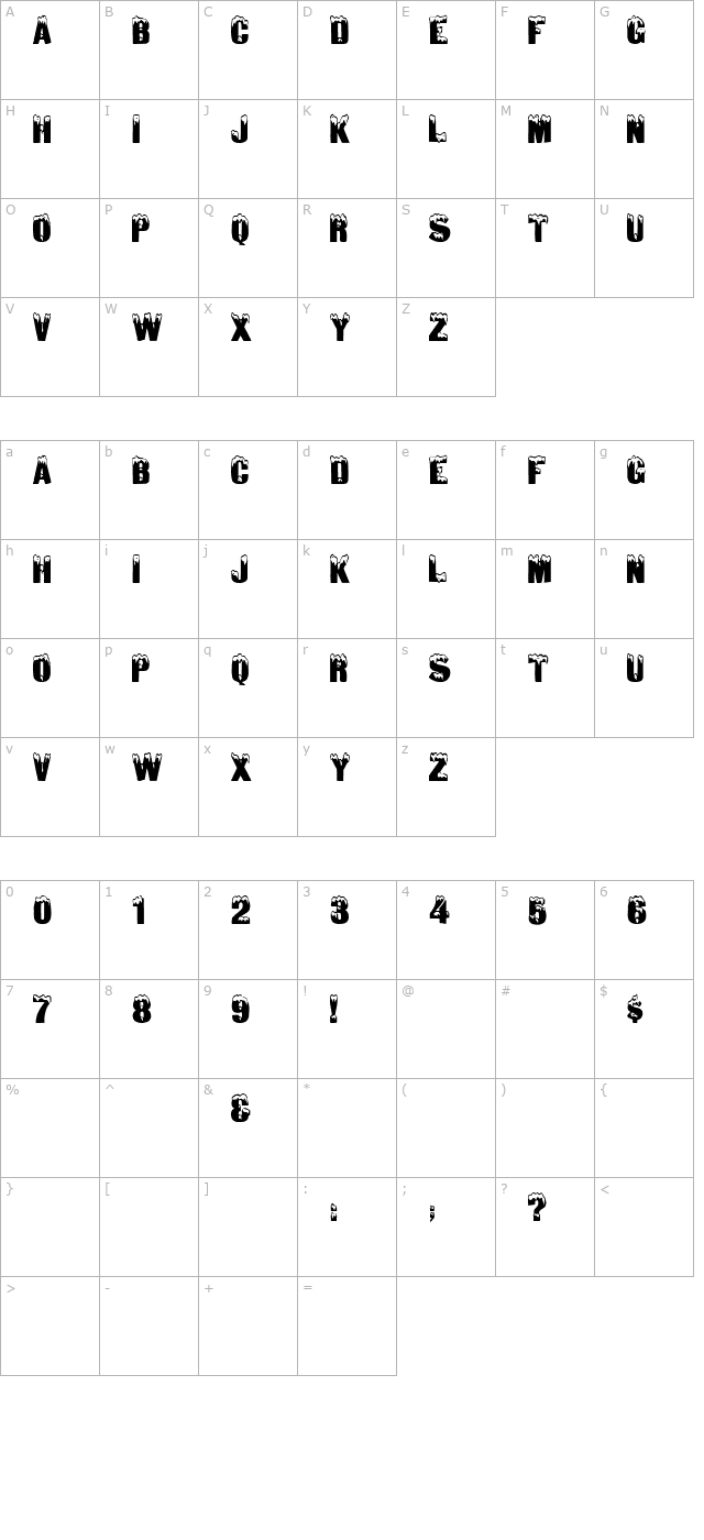 igloo-regular character map