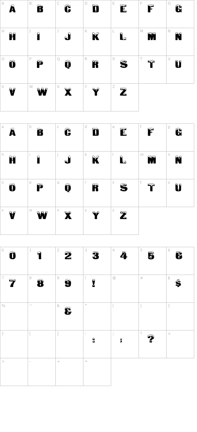 IglooCaps Wd character map