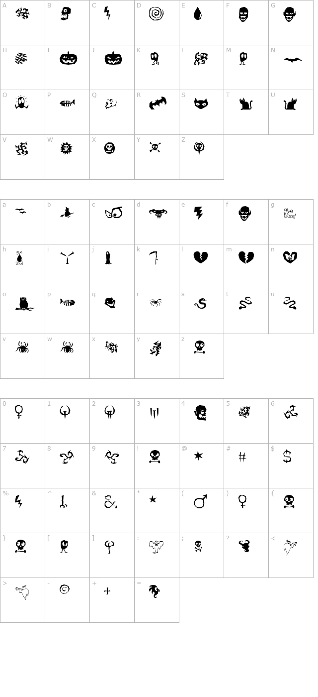 ILL oCtoBer character map