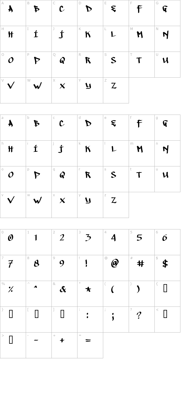 illegaledding character map