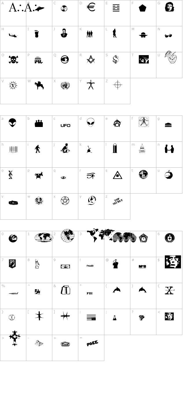 Illuminati character map