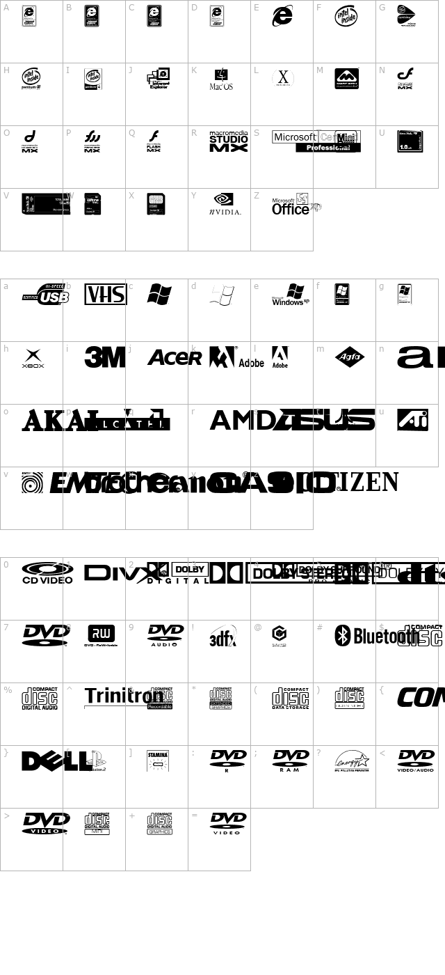 Illustrate IT character map