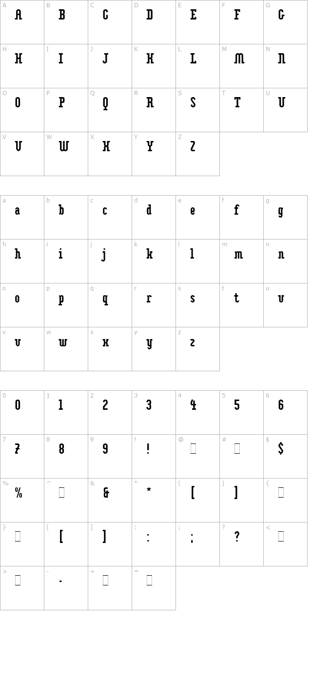 impakt-plain character map