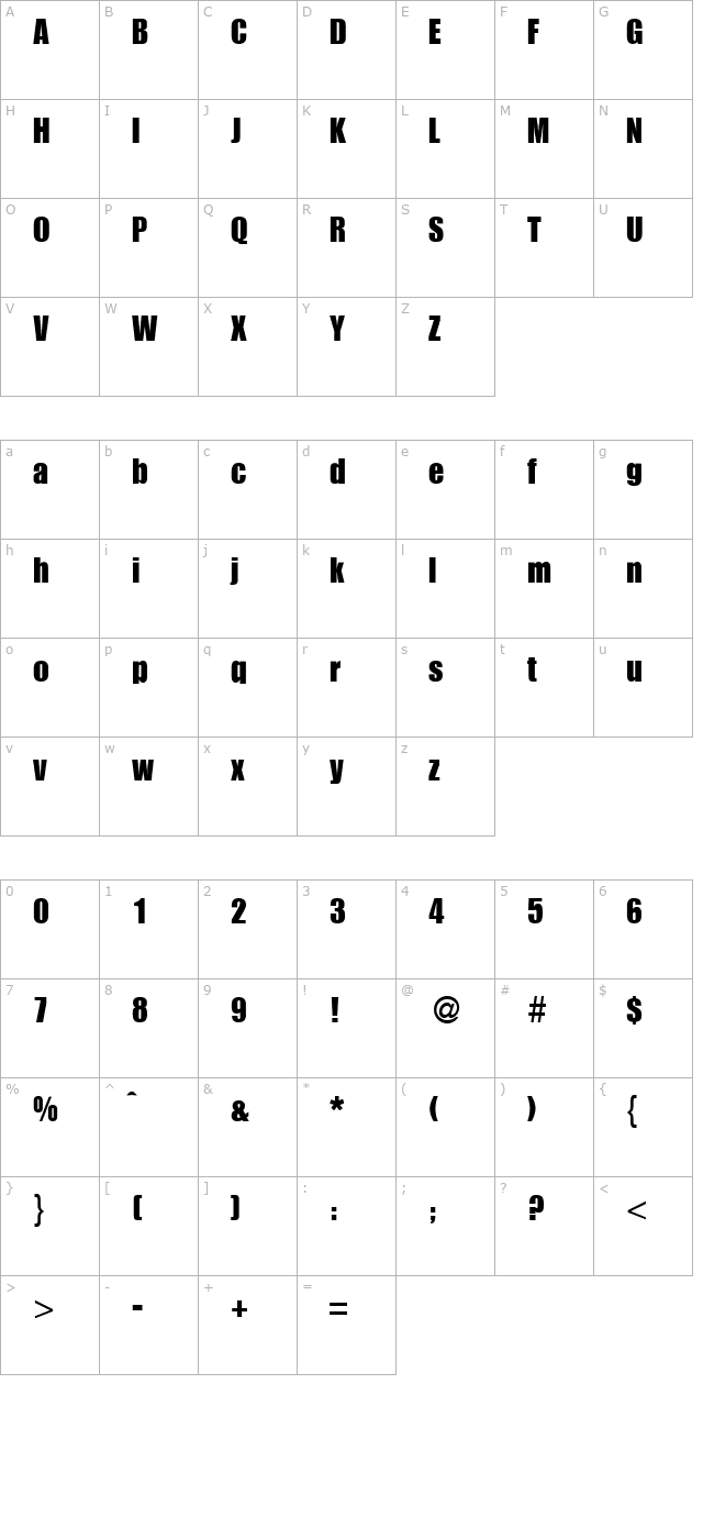 impasse-regular character map