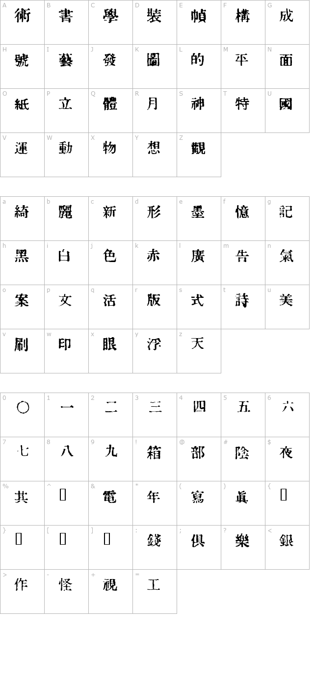 in-kanji character map