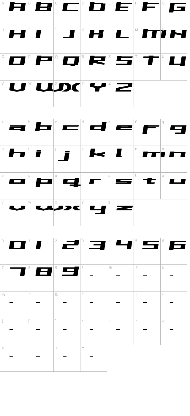 InavelStorebror character map