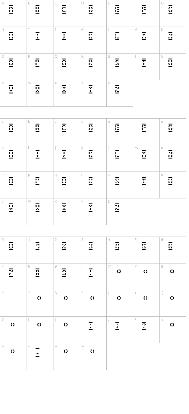 inbetween character map