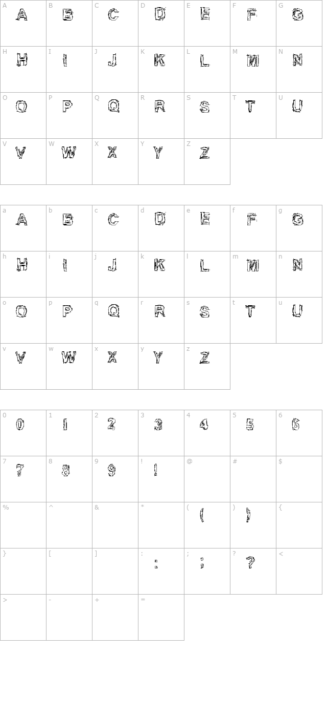 Inch 75 character map