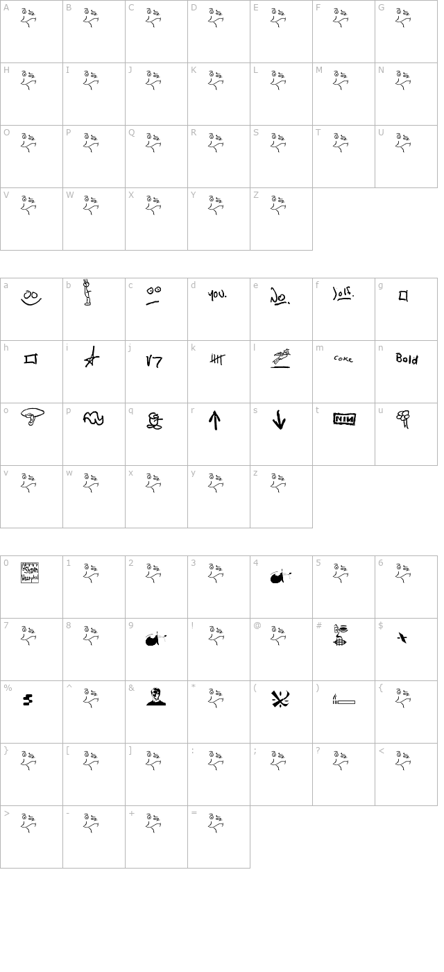 Ink From My Brain character map