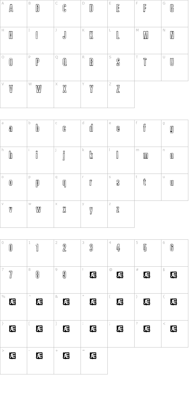 Ink Tank (BRK) character map