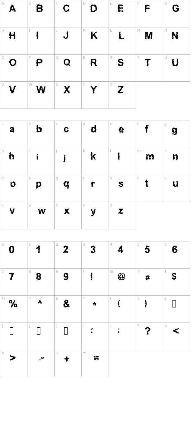 inked-weird character map