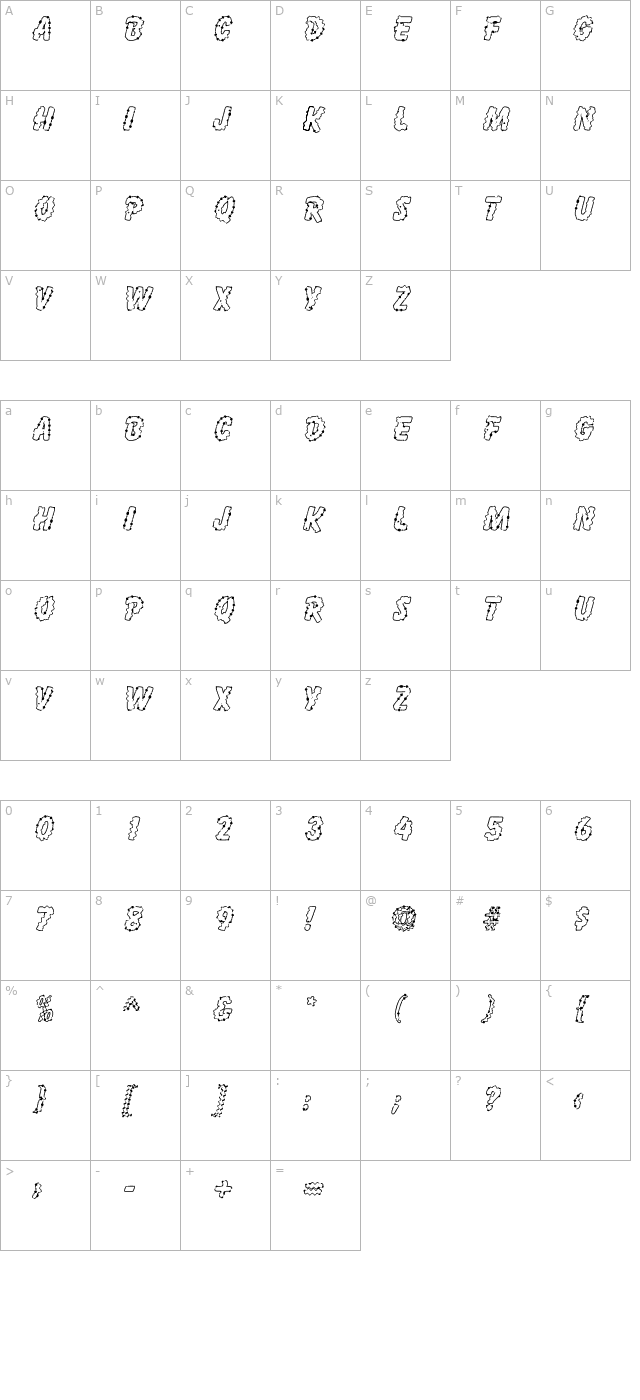 Inkspot SF character map