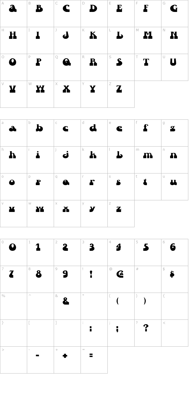 Inkwell Wd character map