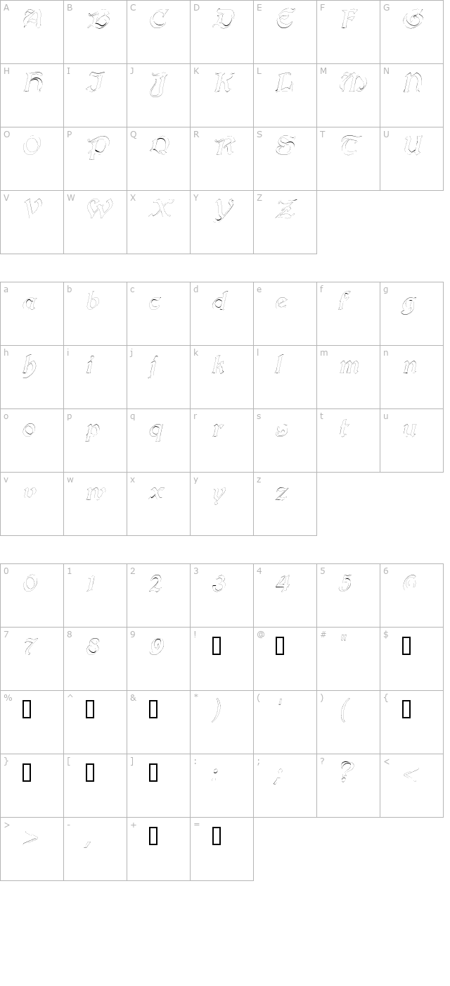 innkeeperoutline-italic character map