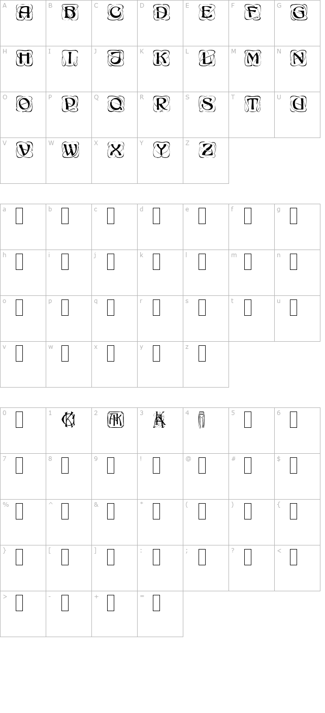 Innocence 1 character map