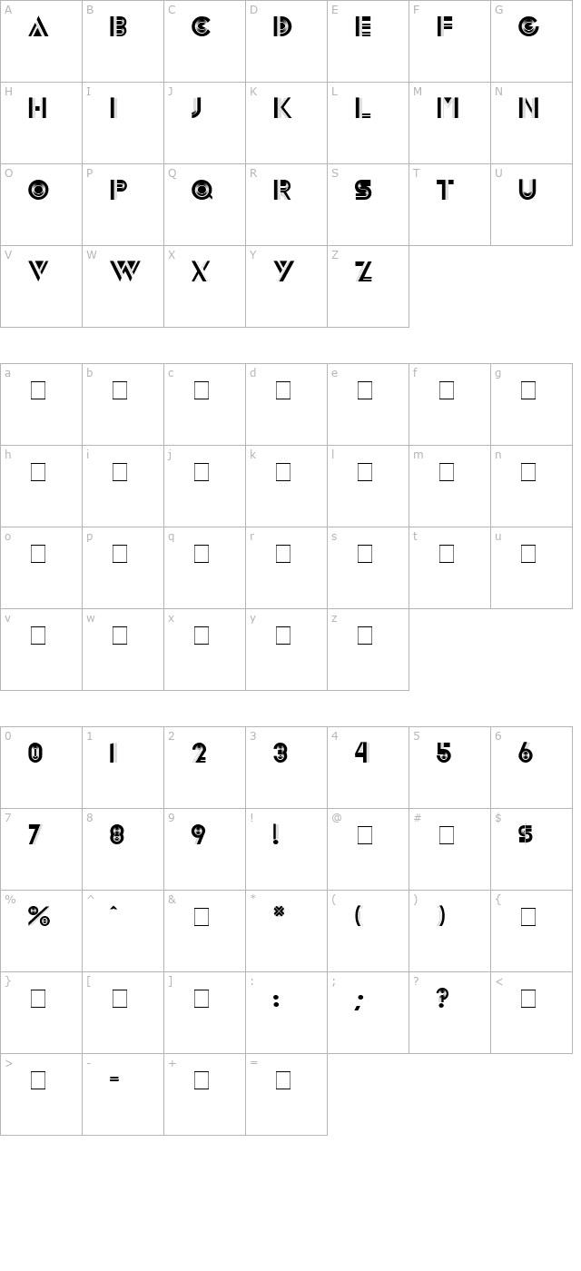 Innova Display Caps SSi character map