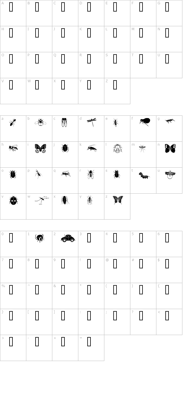 insecta character map