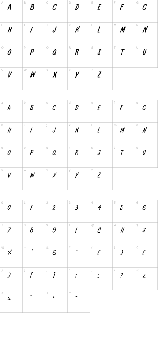 International Super Hero Light character map