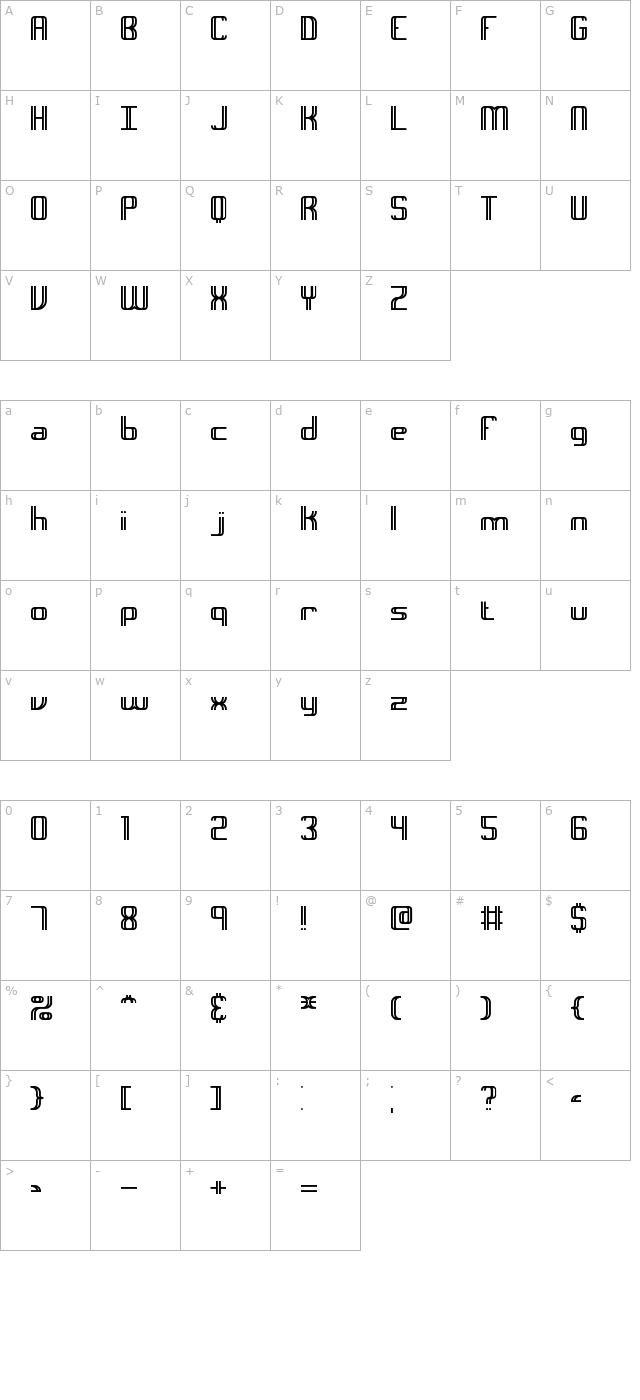 intersect-brk character map