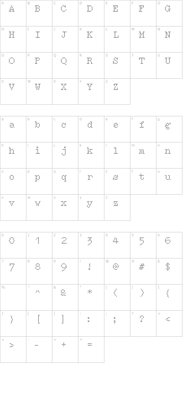 Intimo-One-Regular character map