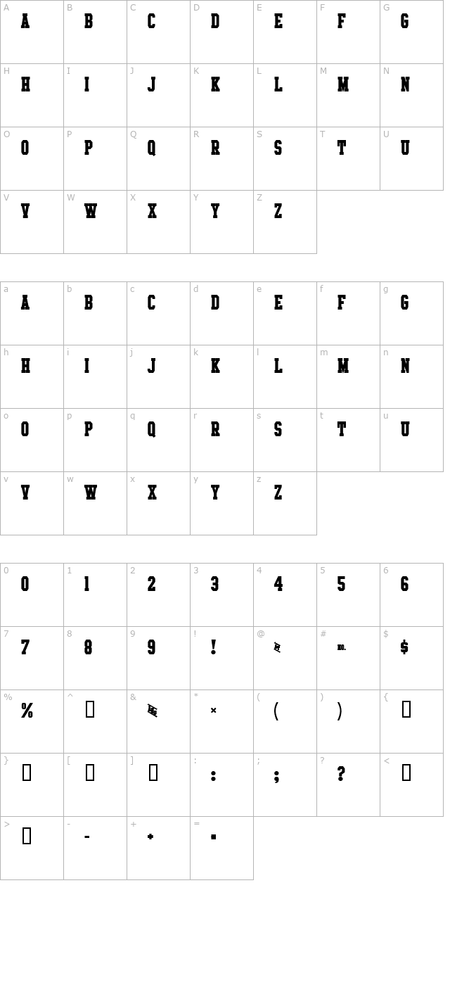 Intramural Bold JL character map