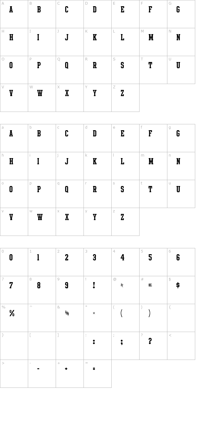 Intramural JL character map