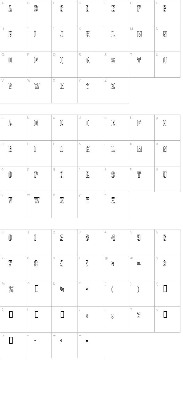 intramural-outline-jl character map