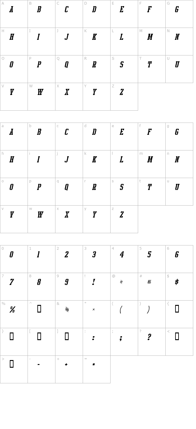 intramural-stencil-italic-jl character map