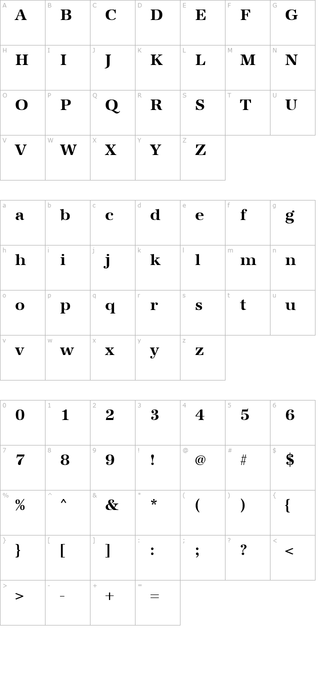 irisbecker-bold character map