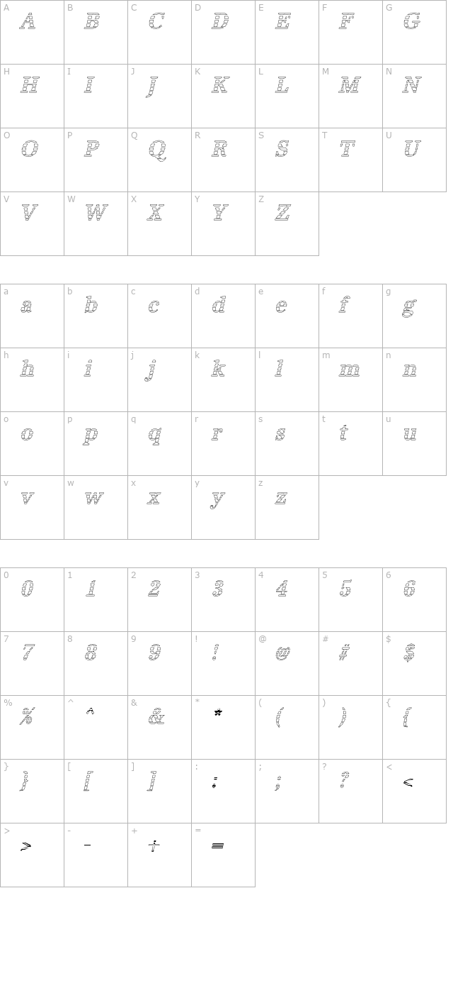 irisbeckergradon-medium-italic character map