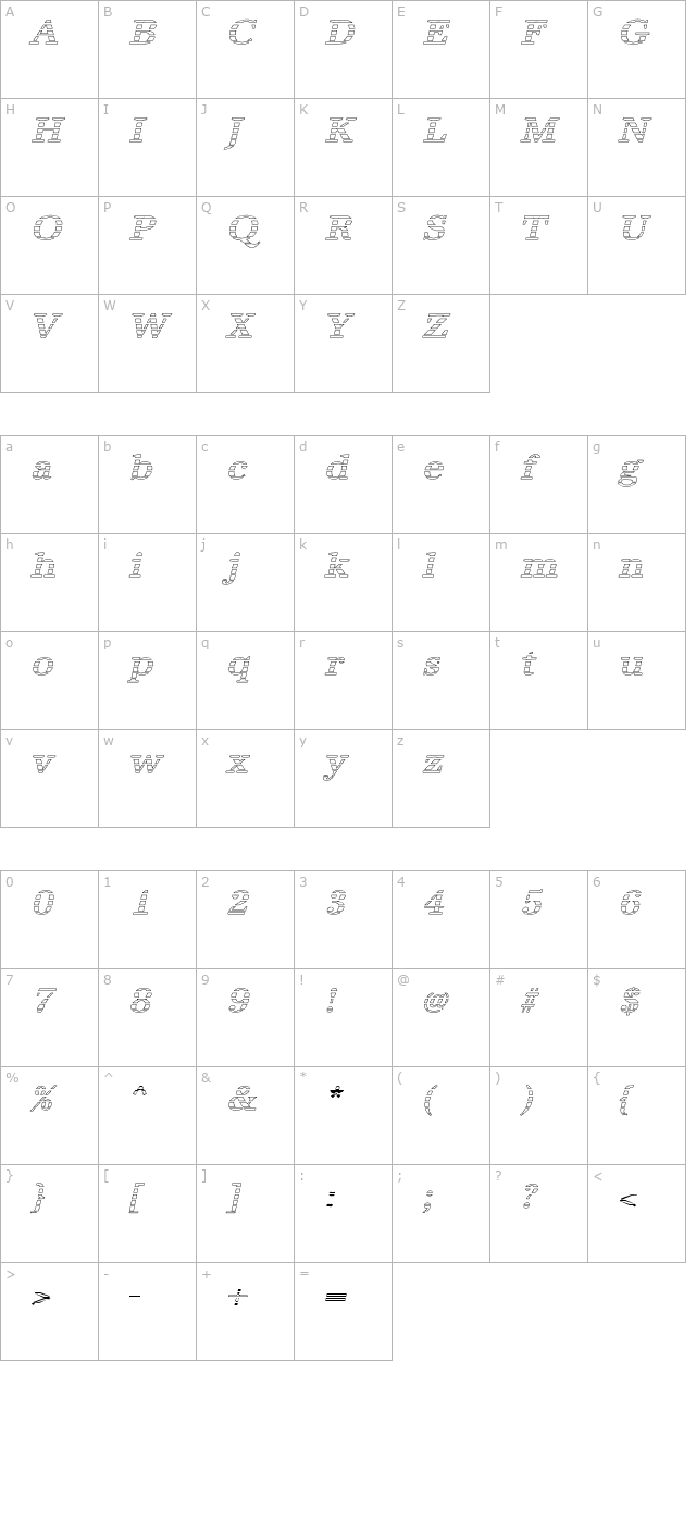 irisbeckergradow-medium-italic character map