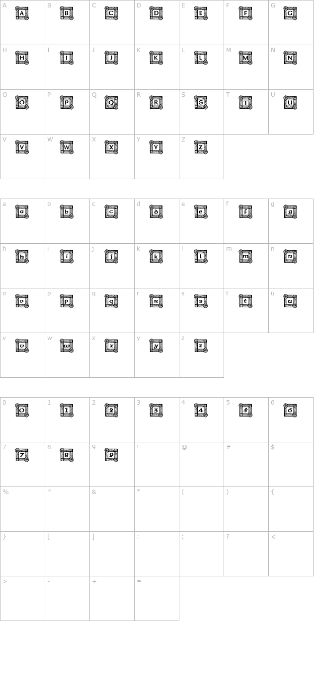 Irish Blessing character map