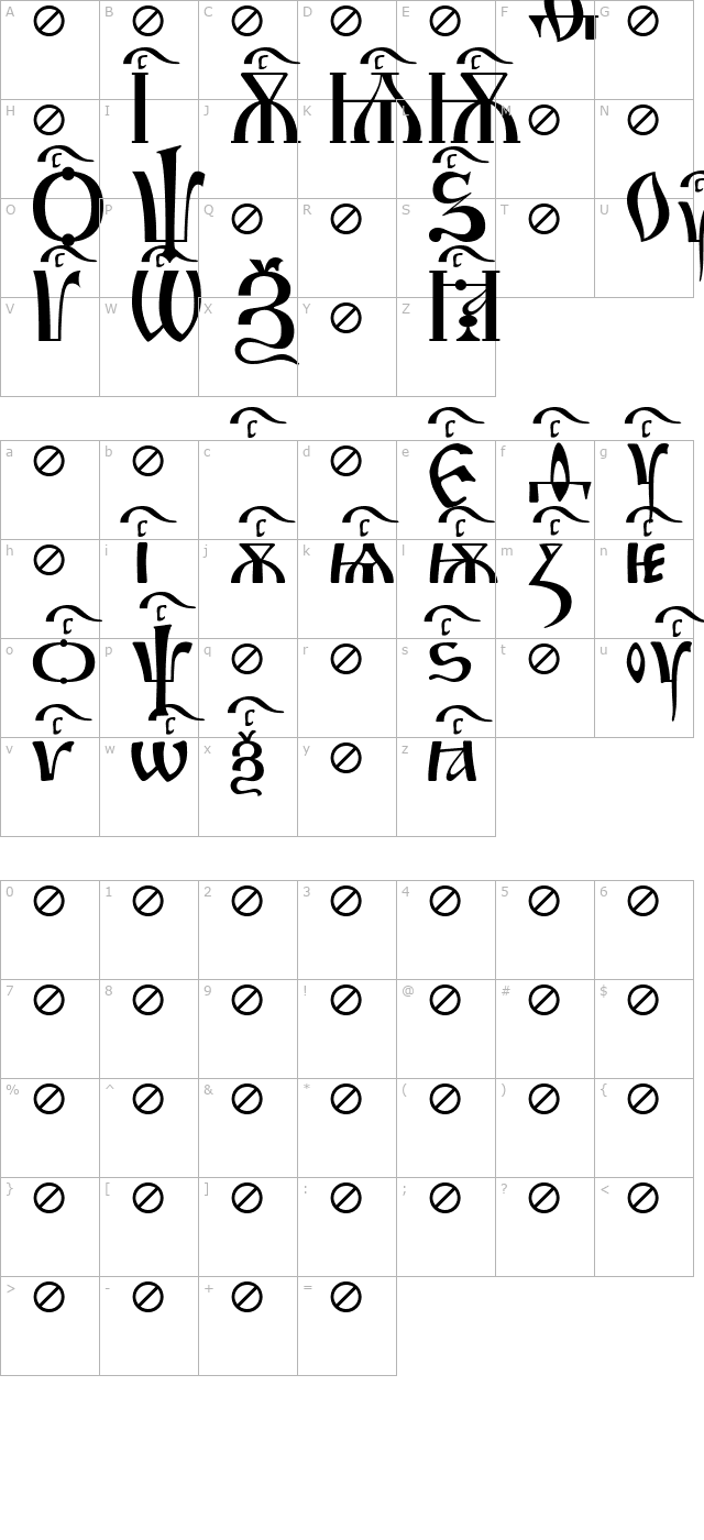 Irmologion SlovoTitled character map