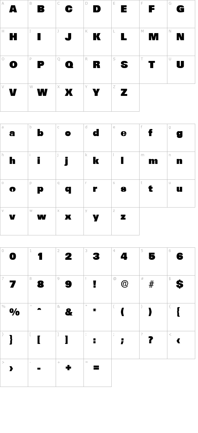 IrvinBecker-Heavy character map