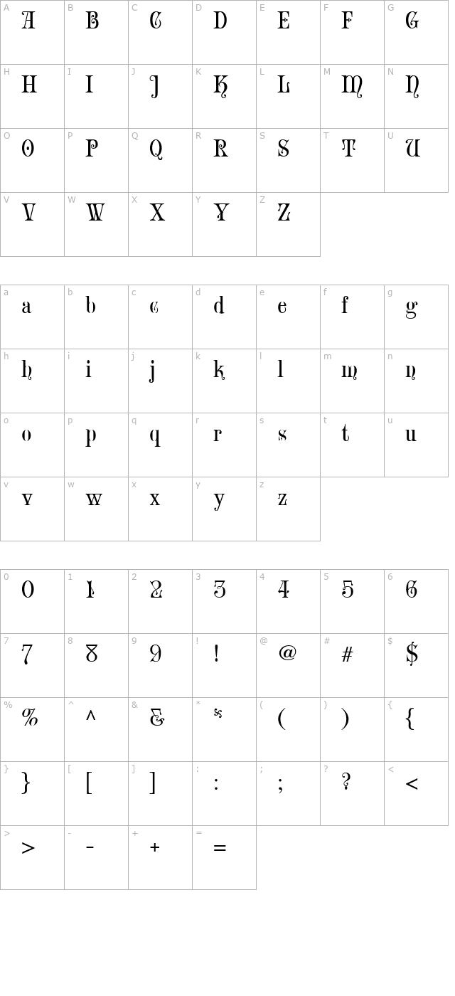 iskola character map